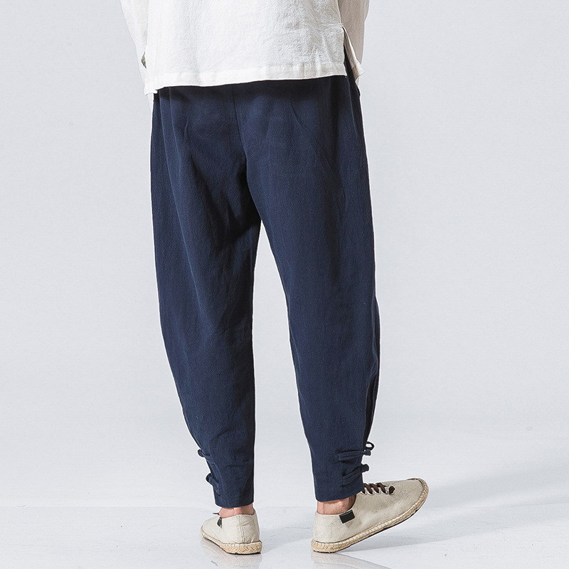 Title 5, Pantaloni Harem larghi in lino e cotone casual ...