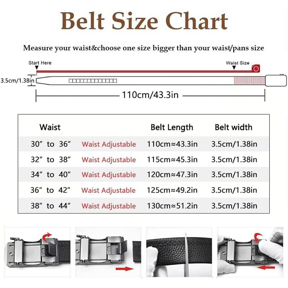 Men Belt Leather Belt For Men With Anti-Scratch Buckle Control Design For Formal Work Or Casual - Men's Clothing