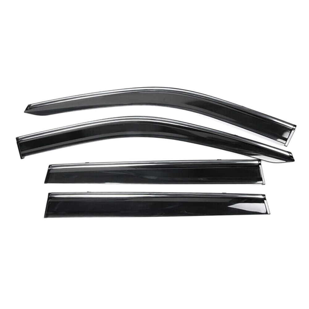 Fits 17-23 J Eep Compass MP Polycarbonate W-Chrome Trim Window Visors Deflector