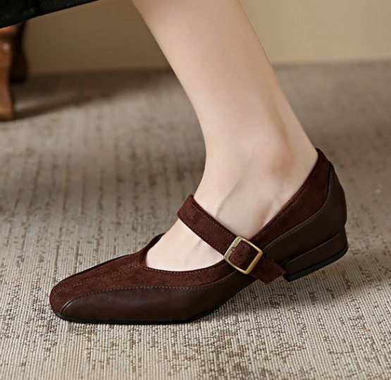 Faux Leather Mary Jane Flats