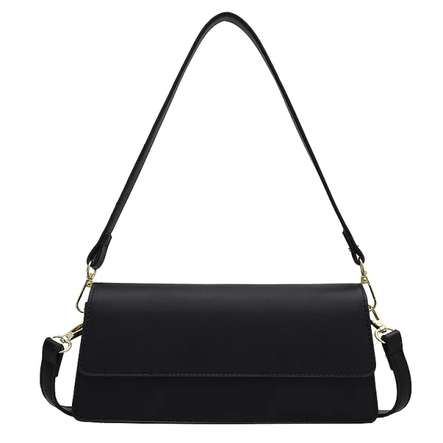 Korean Style Messenger Bag Underarm Shoulder Solid Color Small Square Bag Black - Shop at LoveMi