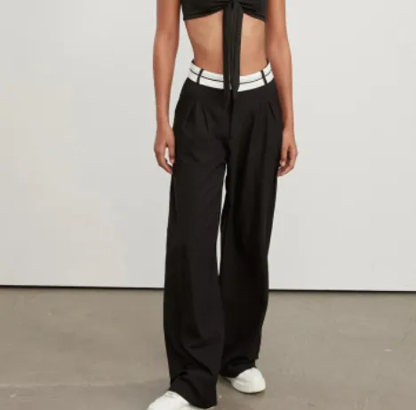 V Neck Midriff Outfit Long Sleeve High Waist Suit Black - Shop at LoveMi