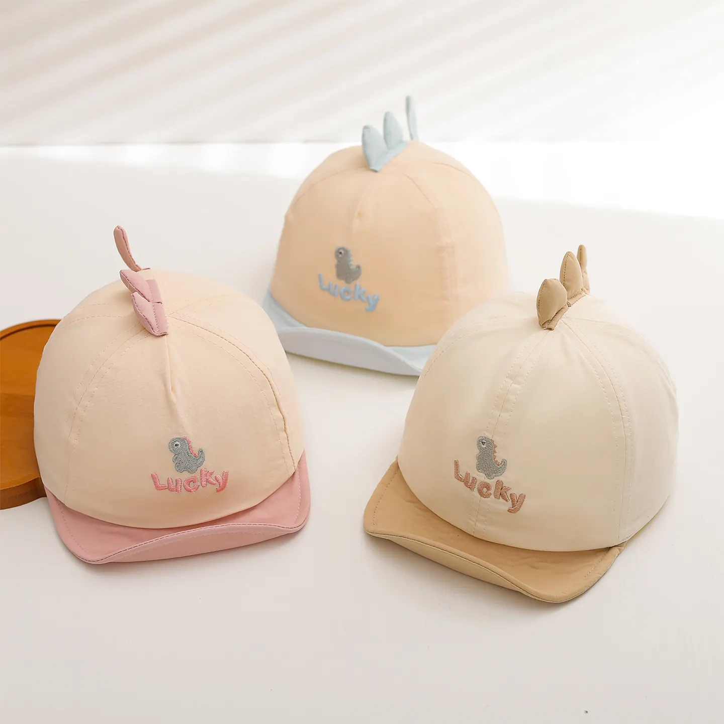 Lucky Embroidered Baby Dinosaur Baseball Cap