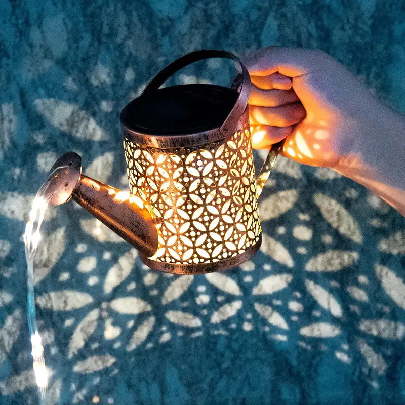 2PCS LED Watering Can Solar Light Strings, Solar Lights Outdoor Decorative Lamp, Solar Lantern Outd