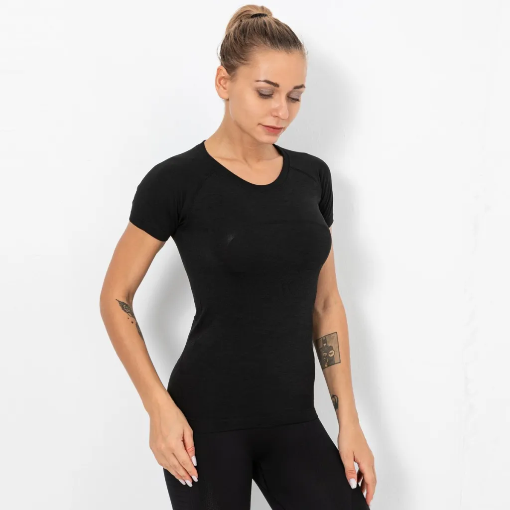 Seamless Vest Female Sexy Quick-drying Yoga Workout Clothes - Black