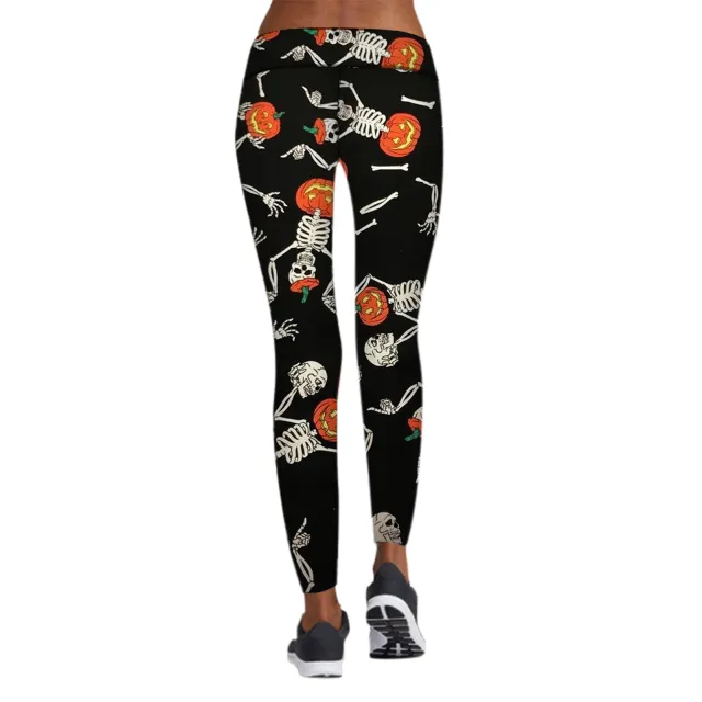 Printed Leggings Halloween Sports Yoga Pants High Stretch Pencil Pants 7Style Xl - Shop at LoveMi