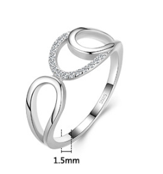 Title 2, Anello Europeo da Donna Design Geometrico Sempl...