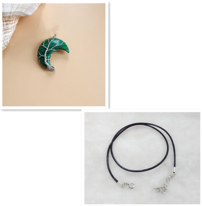 Луна, натуральный камень, аметист, Древо жизни, ожерелье, дерево удачи ручной работы