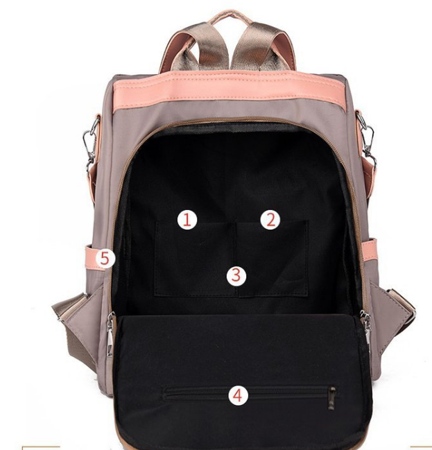 Title 5, Mochila escolar Oxford com ombro duplo antifurt...