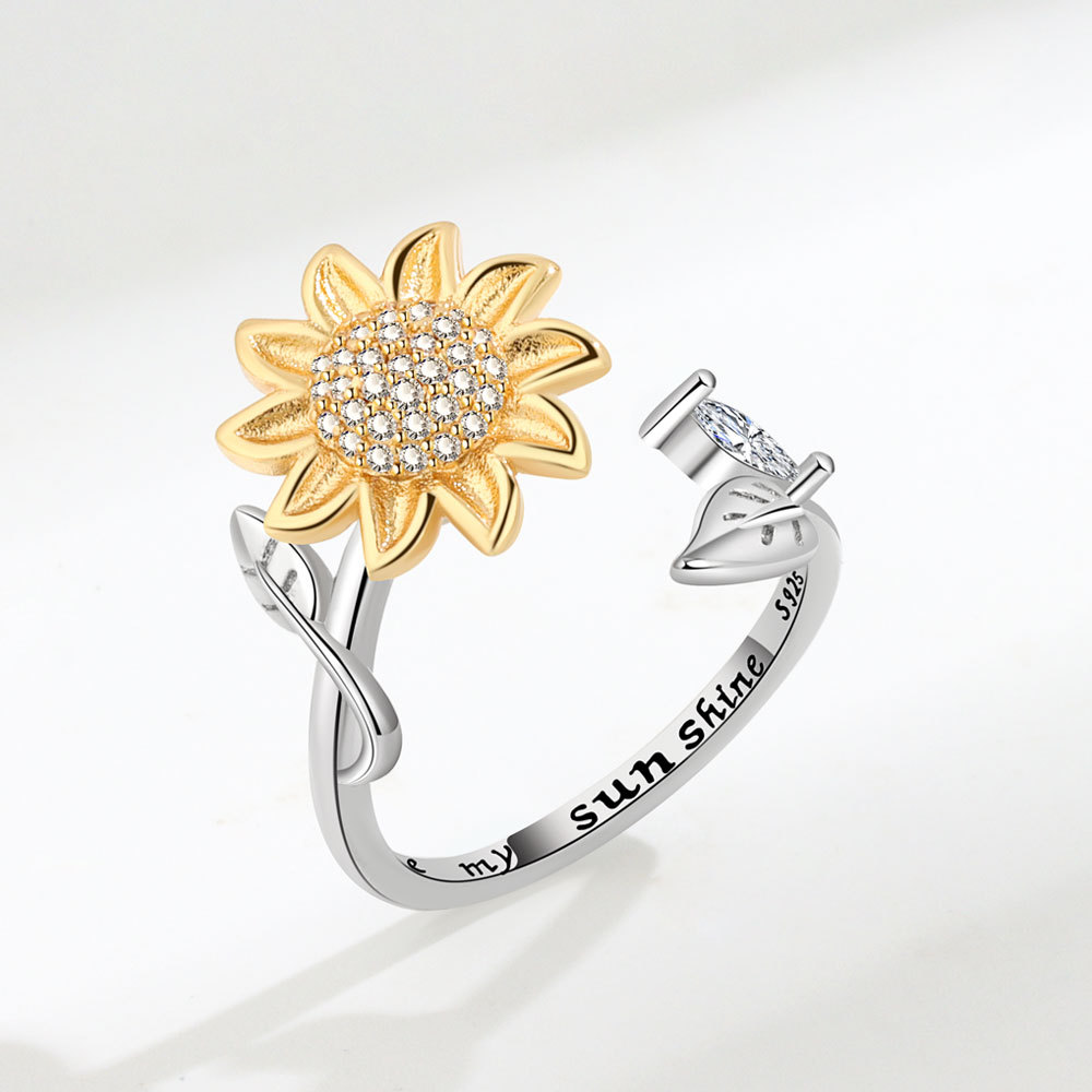 Women's Fashion Sterling Silver Swivel Ring