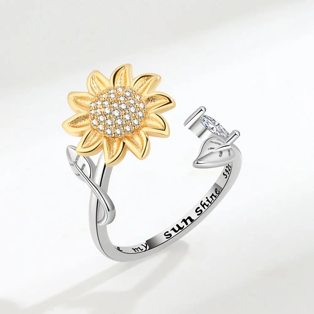 Women's Fashion Sterling Silver Swivel Ring