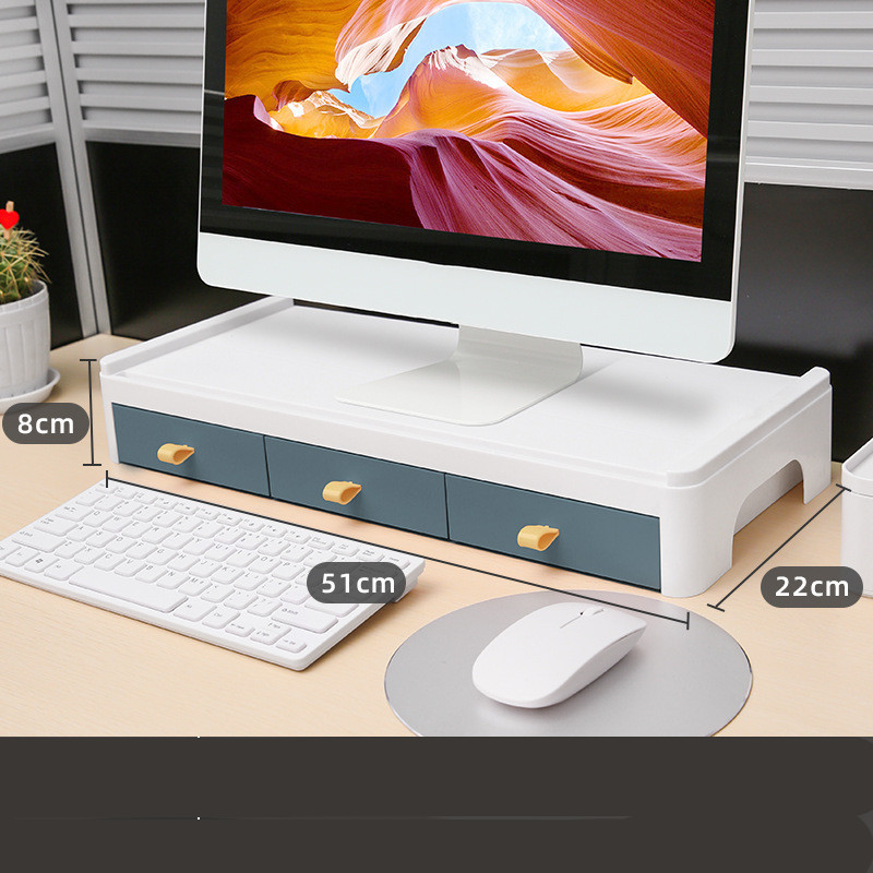 OrganiBoost Pro Monitor Stand with Drawers - Desktop Organizer | Shop Now on CyberRigStore.com