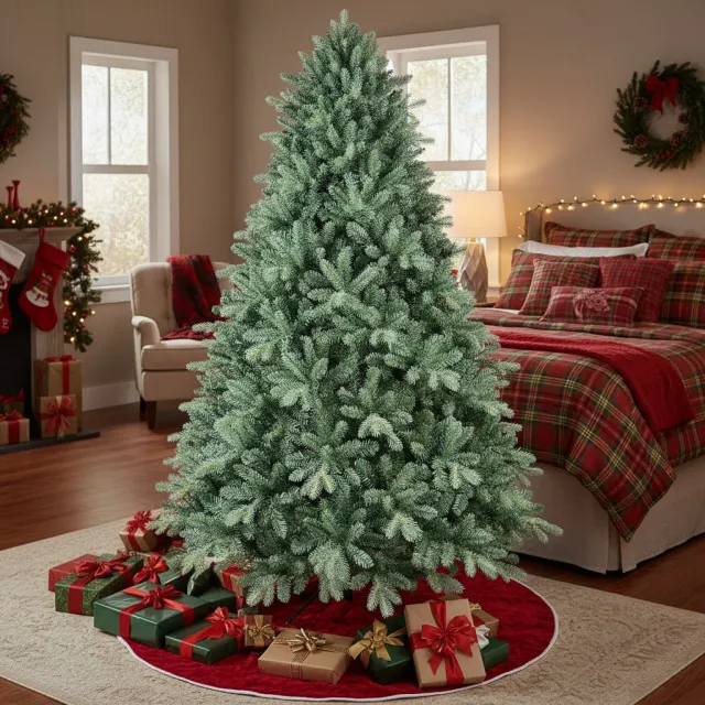 4FT Christmas Tree Artificial Plant With 592 Tips Natural Blue Green Xmas Tree Hinged Full Stable Stand Easy Assembly Holiday Decor Green - Shop at LoveMi