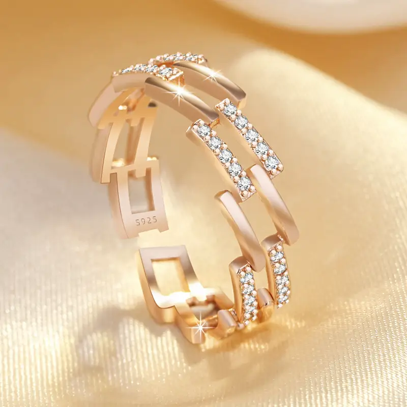 Double Layer Hollow Trapezoid Female Ring