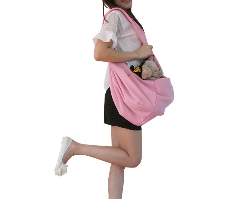Going Out Puppy Pet Backpack One-shoulder Messenger Pet Bag - Nonadjustable Pink