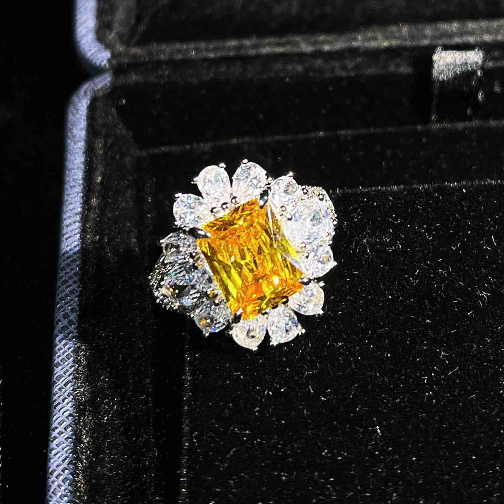 Fashion Square Diamond Ring Earring Pendant