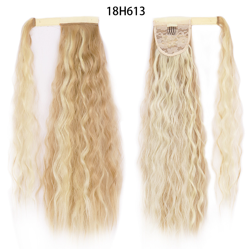 Ponytail Wig Water Wave Velcro Banding Chemical Fiber High Temperature Silk — foto 5