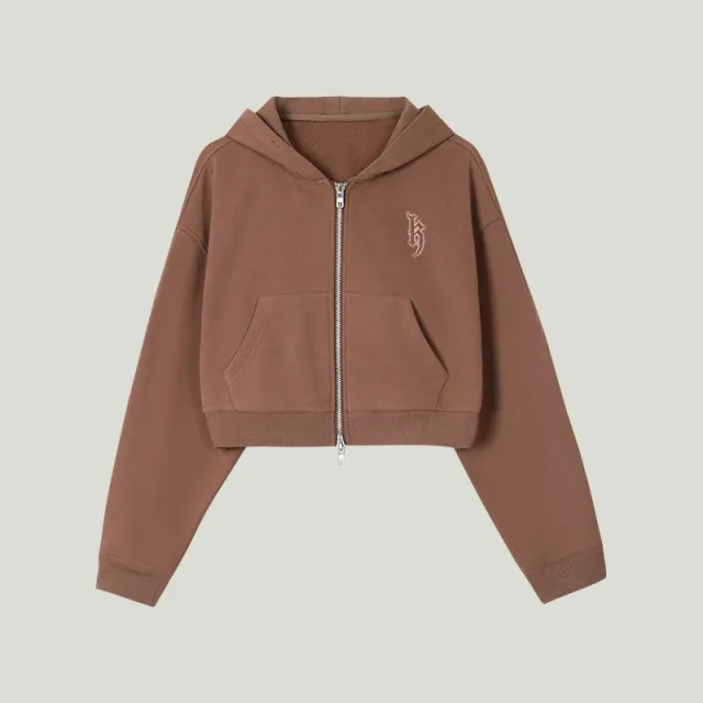 Women's Retro Loose Double headed Zipper Hooded Sweater Brown - Shop at LoveMi