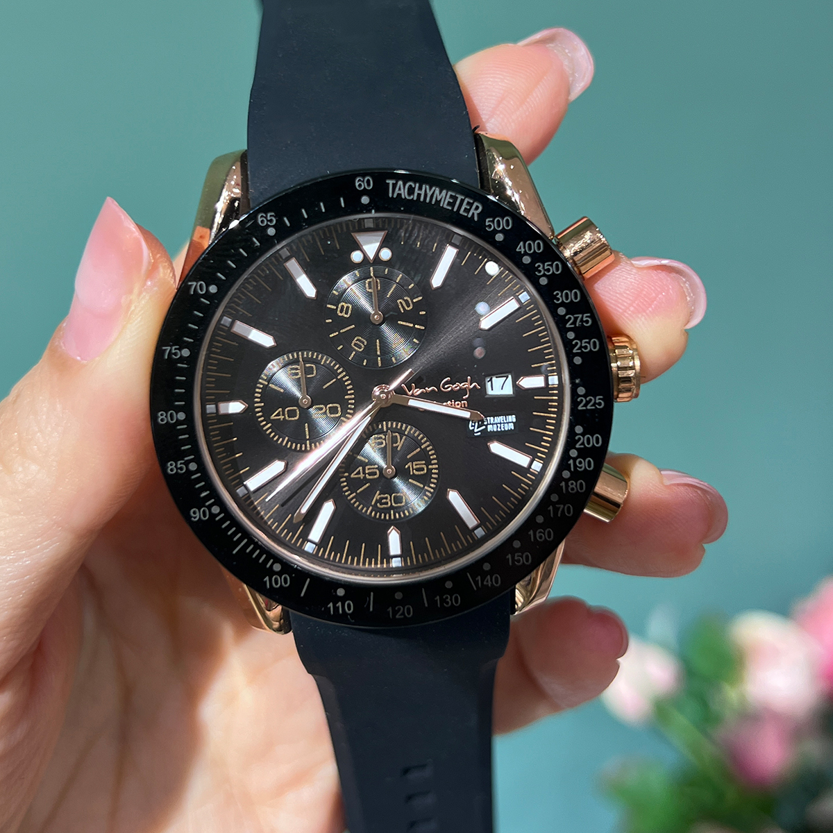 Van Gogh Starry Fantasy Series Men's Rubber Strap Watch