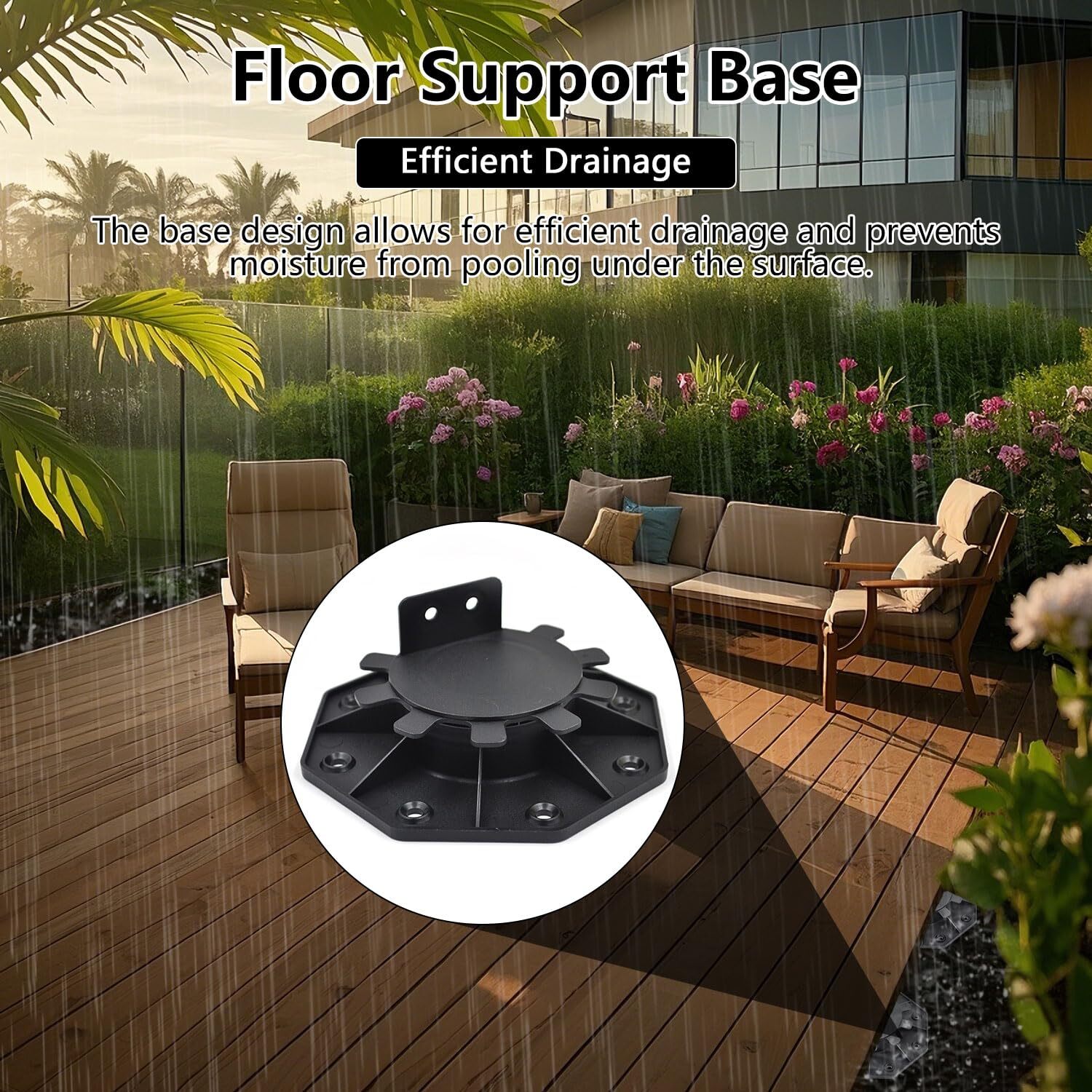 Pack Of 10 Adjustable Decking Pedestal Riser Foot Bearing Support 30mm-60mm