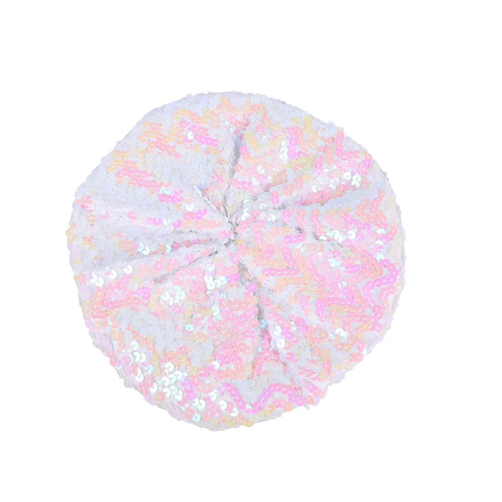 Color Sequins Of Nightclub Dress Beret - White