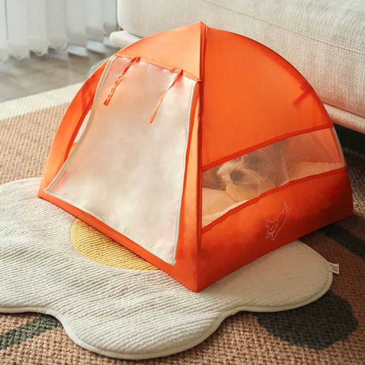 Pet Portable Tent Breathable Outdoor Ins Wind - Orange Tent