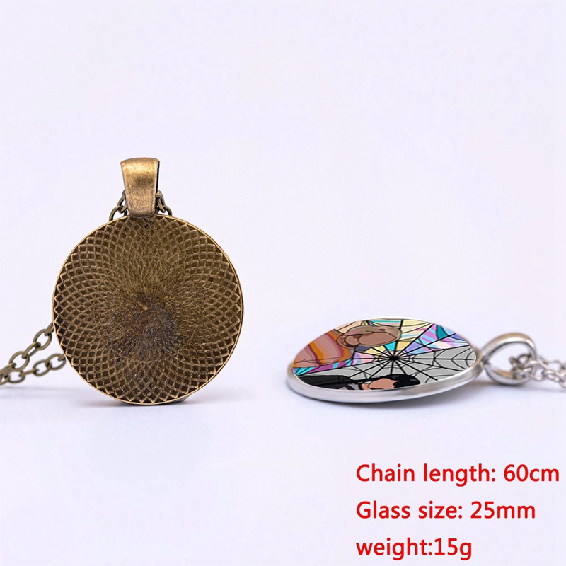 Punk wednesday character glass dome pendant necklace