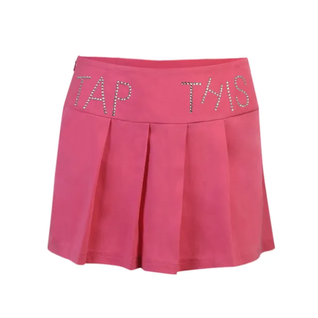Fashion Hot Diamond Short Skirt Waist Slim Slimming Pleated Skirt Women Pink - Shop at LoveMi