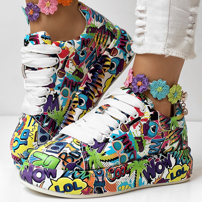 thick-sole lace-up sneakers
