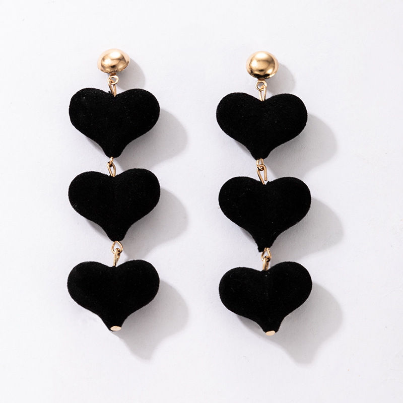 Earrings Personality Exaggerated Red Heart Long Earrings