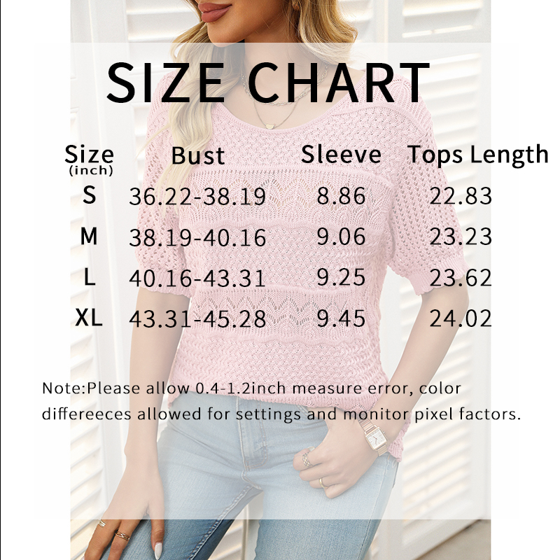 breathable crochet crew neck