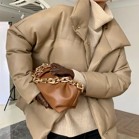 Khaki Short Down Jacket for Women