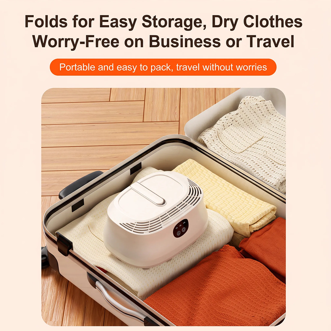 Portable Electric Clothes Dryer Foldable Air Dry Machine Home Tarvel Buddy — image 12