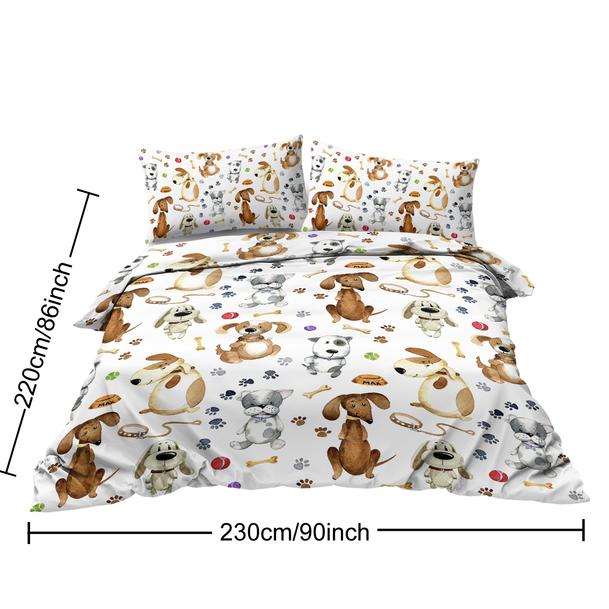 Kids' Duvet Cover Sets Animals Pastel Duvet Covers Cartoon Dogs Paws Pattern Bed Sets 3 Pieces 1 Duvet Cover And 2 Pillow Cases Cute Puppy Dogs Bedding For Kids — foto 16