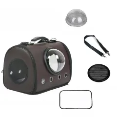 Cat Bag Space Capsule To Go Out And Portable Large-capacity Portable Diagonal - Brown - View 1
