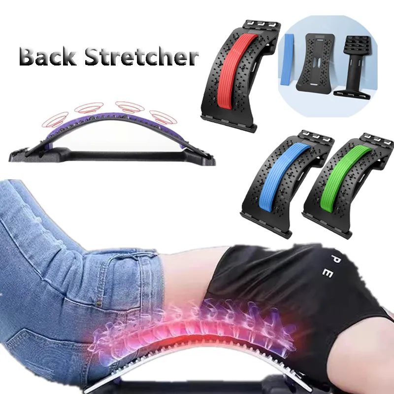 Back Stretcher Adjustable Cracker Massage Waist Neck Fitness Lumbar