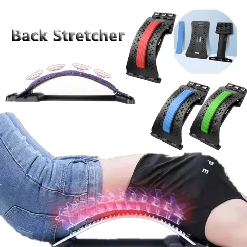 Back Stretcher Adjustable Cracker Massage Waist Neck Fitness Lumbar