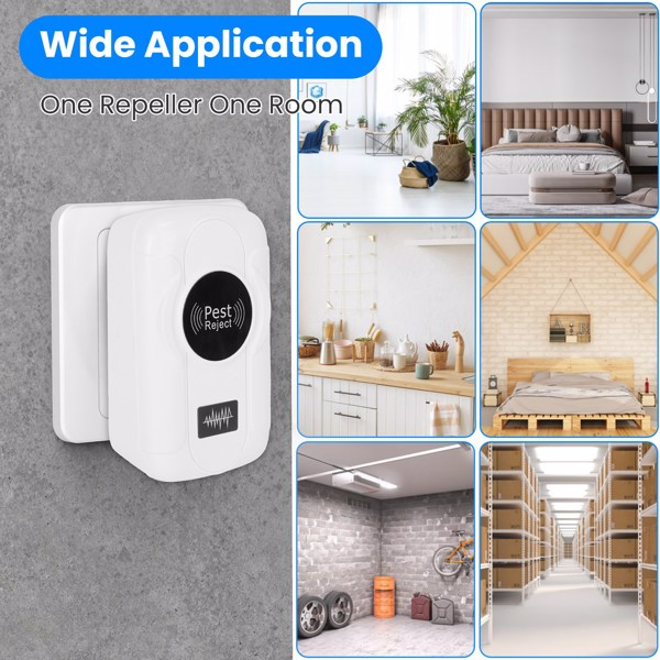 6-Pack Ultrasonic Insect Repellent - Dual Sound-Wave Tech, 3-Mode Switch, 32 - 120kHz Frequencies, Ideal for Full Home Coverage, Safe for Home with Kids - Plug-in Indoor Bug & Rodent Repeller-15