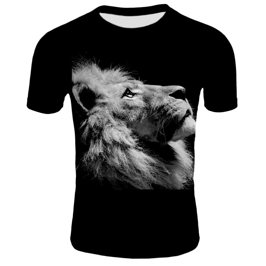 Title 6, Camiseta 3D masculina com estampa de leão anima...