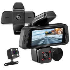 1080P FHD 3 Channel WiFi Dash Cam 170 Degree Wide Angle Triple Car Camera With IR Night G Sensor Motion Detection Loop Recording App Control Suppor... - View 1