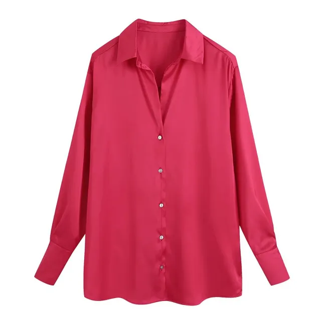 New Women's Street Fashion Urban Casual Shirt Rose Red - Shop at LoveMi