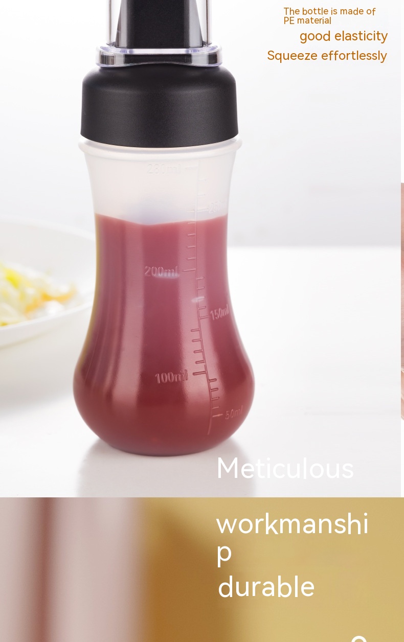 5-hole Jam Squeeze Bottle Thickened Salad Barbecue Press Type Spice Jar Food Grade With Scale Plastic
