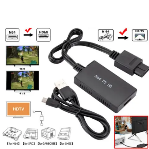 N64 to HDMI Converter HD Cable for N64 GameCube