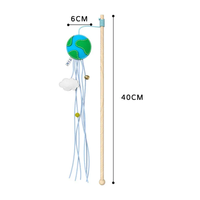 Bells Felt Telescopic Cat Stick Toy Earth - Shop at LoveMi