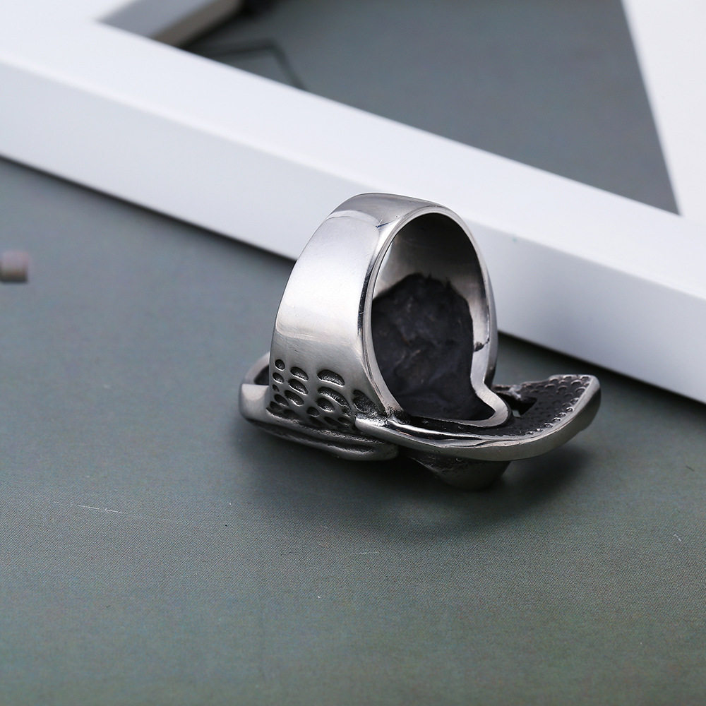 Personalized Retro Imitation Titanium Steel Ring Death Sickle Skull Men's Ring Jewelry