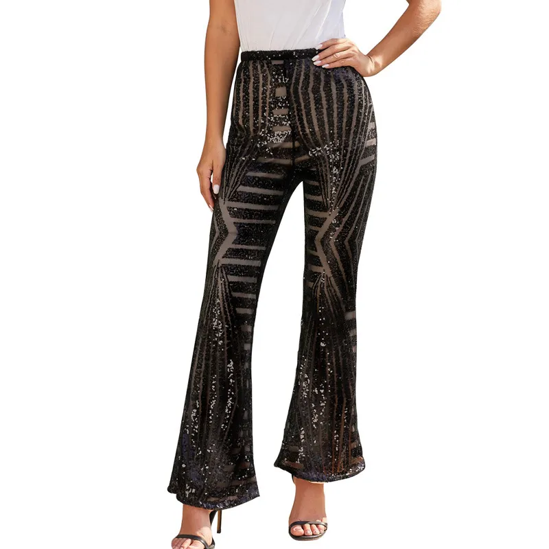 High Waist Loose Straight Wide Leg Trousers - Black