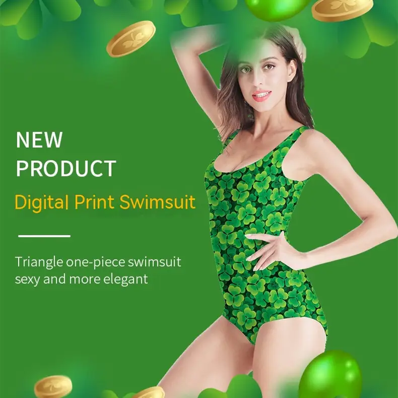 Sports Swimsuit Conservative Girl's Swimming One Piece Triangular Swimsuit