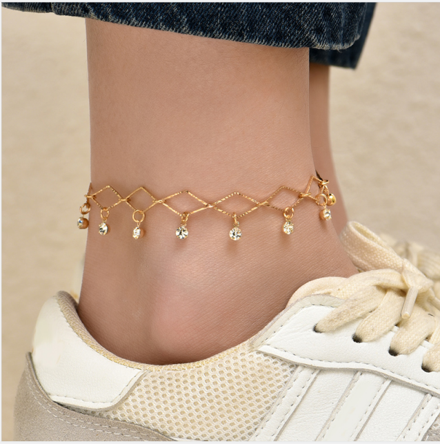 Title 5, Geometric Trend Retro Anklet Creative Retro Bea...