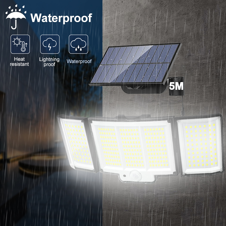 1,2 Pack Solar Lights Outdoor 348 LED Motion Sensor Lights With Remote Control  3 Head Waterproof — foto 15