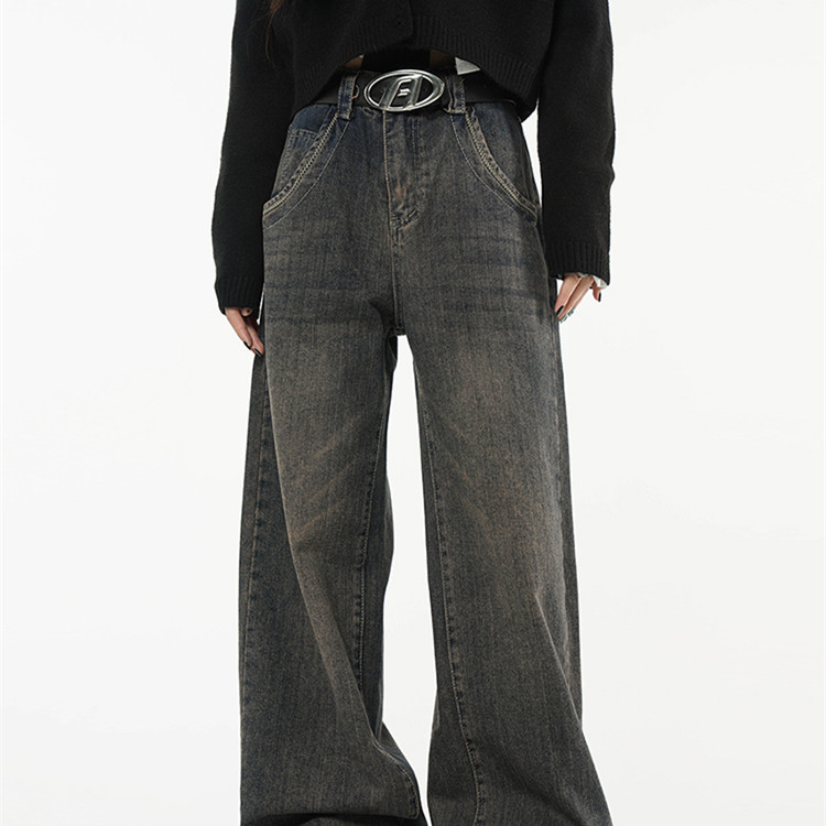 Women's Loose High Waist Skinny Straight Wide Pants
